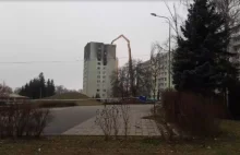 Wyburzanie bloku po wybuchu gazu Preszów Słowacja