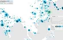 Populacje miast świata (1950-2030) na interaktywnej mapie