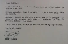 Odpowiedź Johna Cleese na zapytanie 14-latka czy posiada swój własny fanclub