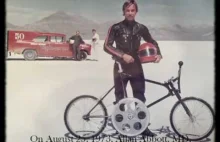 Nagranie z pobicia rekordu prędkości na rowerze. 1973r