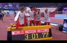 Poland winners 4x400 Men's - New world indoor record - Birmingham (VIDEO)