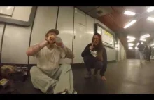 Girl joins rapper in the subway for an impromptu jam session (INFIDELIX...