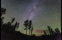 Meteor explosion Milky Way Timelapse