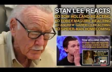 Stan Lee reacts to Tom Holland reacting to Tobey reacting to Andrew...