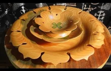 Talerz z drewna "Sunrise Lotus"