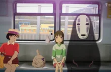 Postaci ze studia Ghibli połączone z prawdziwym materiałem wideo.