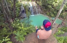 Paraliżujące skoki do wody - wodospad Lugnason, wyspa Siquijor, Filipiny