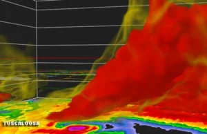 Tornado w Alabamie wygląda jak piekielny wir