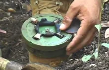 Kambodża instruktor pokazuje jak rozbroić minę