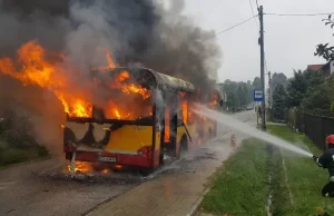 Gorzów k. Oświęcimia. Pożar miejskiego autobusu. Pasażerowie zdążyli uciec