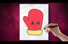 Kawaii - Jak narysować Rękawiczkę - Rysowanie dla dzieci krok po kroku