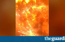 Tianjin blasts: eyewitnesses capture explosions on film, then flee – video