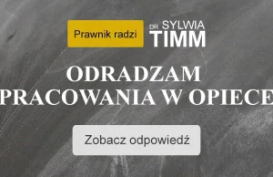 Dr Sylwia Timm: Odradzam podejmowania pracy w opiece w Niemczech!