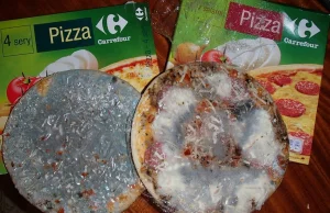 Spleśniała partia pizzy w lodówkach w Carrefourze