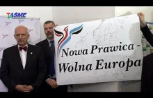 Nowa Prawica - Wolna Europa! - hasło kampanii KNP do Europarlamentu -...