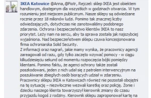 Odpowiedź Ikea-Katowice na FB w sprawie pobicia klienta.