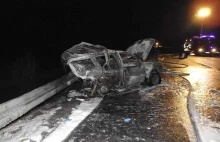 Lubartów: Wypadek na obwodnicy. Spłonął jeep po zderzeniu z BMW