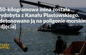 750-kilogramowa mina brytyjska została wydobyta z Kanału Piastowskiego [zdjęcia]