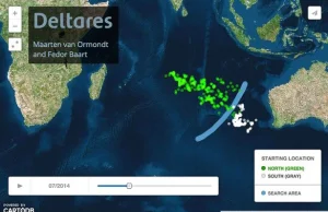 Symulacja przemieszczania się szczątków lotu MH70 przez prądy morskie
