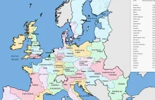 Unia Europejska podzielona na 28 państw o równej liczbie ludności