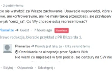 SpidersWeb cenzuruje wpisy o cenzurze. PR jak w Blizardzie? Dajcie im lekcje :)