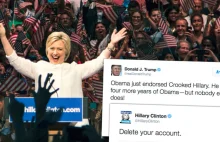 Clinton na Twitterze do Trumpa: "Usuń konto"