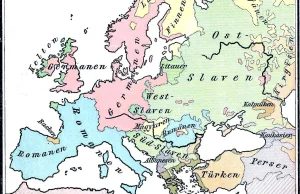 Ludy Europy- niemiecka mapa z 1899r.