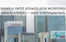 Wniosek o zwrot prowizji przy wcześniejszej spłacie kredytu | Łatwe Prawo