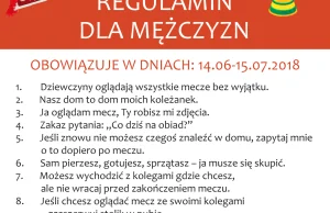 REGULAMIN DLA MĘŻCZYZN NA MUNDIAL 2018!