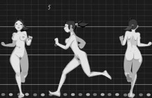 Animacja piersi podczas biegu i chodu