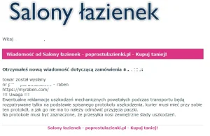 Nieuczciwy sklep z wyposażeniem łazienek!!!