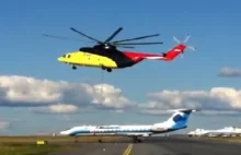 Gigantyczny śmigłowiec Mi-26 podnosi pasażerskiego Tupolewa 134
