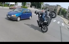 Wymuszenie pierwszeństwa na skrzyżowaniu na motocykliście.