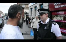 Muzułmaniec kontra policjant w Londynie