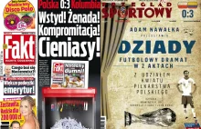 Okładki „Faktu” i „Przeglądu Sportowego” po przegranej z Kolumbią. "Dziady"...