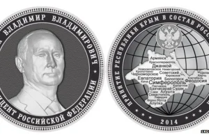 Rosyjskie monety upamiętniające przejęcie Krymu.