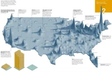 Ciekawa mapa dystrybucji ludności USA