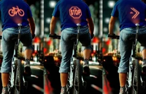 Cyclee - zamiary rowerzysty wyświetlone na jego plecach