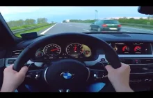 Jazda BMW M5 F10 ze stałą prędkością podróżną 270km/h