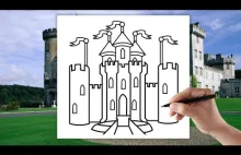 Zamki - Jak narysować Zamek - Nauka rysowania - krok po kroku