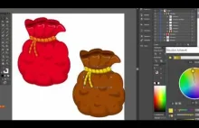 Santa bag - Adobe Illustrator tutorial. Simple way to draw nice illustra...
