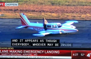 Pilot wykonuje awaryjne lądowanie bez podwozia