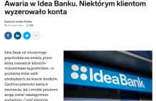 Awaria w Idea Banku. Niektórym klientom wyzerowało konta