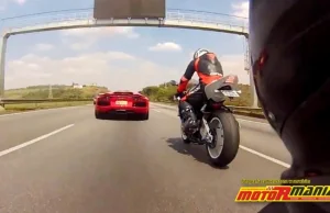 Aventador i szybkie motocykle na obwodnicy - onboard