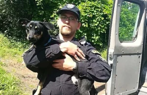 Policjant uratował psa, który w zamknięciu nie miał dostępu do wody i jedzenia.