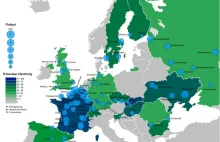Mapa elektrowni atomowych w Europie.