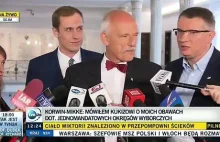 Janusz Korwin-Mikke o nieobecności Bronisława Komorowskiego podczas debaty.