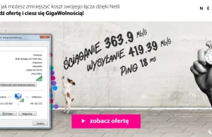 W ofercie Netii łączą o przypływnościach do 900 Mb/s (✌ ﾟ ∀ ﾟ)☞