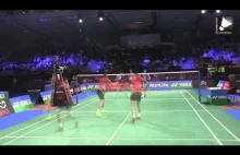 Efektowna wymiana zagrań w badmintonie