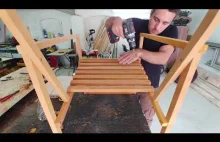 012 How to make a garden furniture from exotic badi wood. Meble ogrodowe...